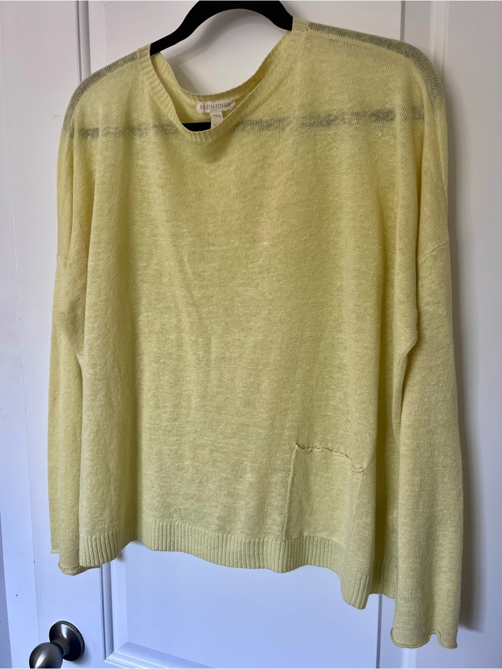 Eileen Fisher Soft Pale Yellow Crewneck Sweater
